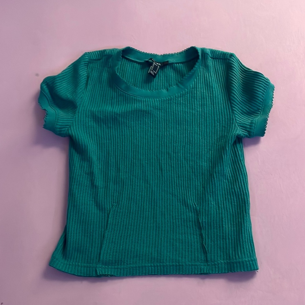 FOREVER 21 teal cotton shirt